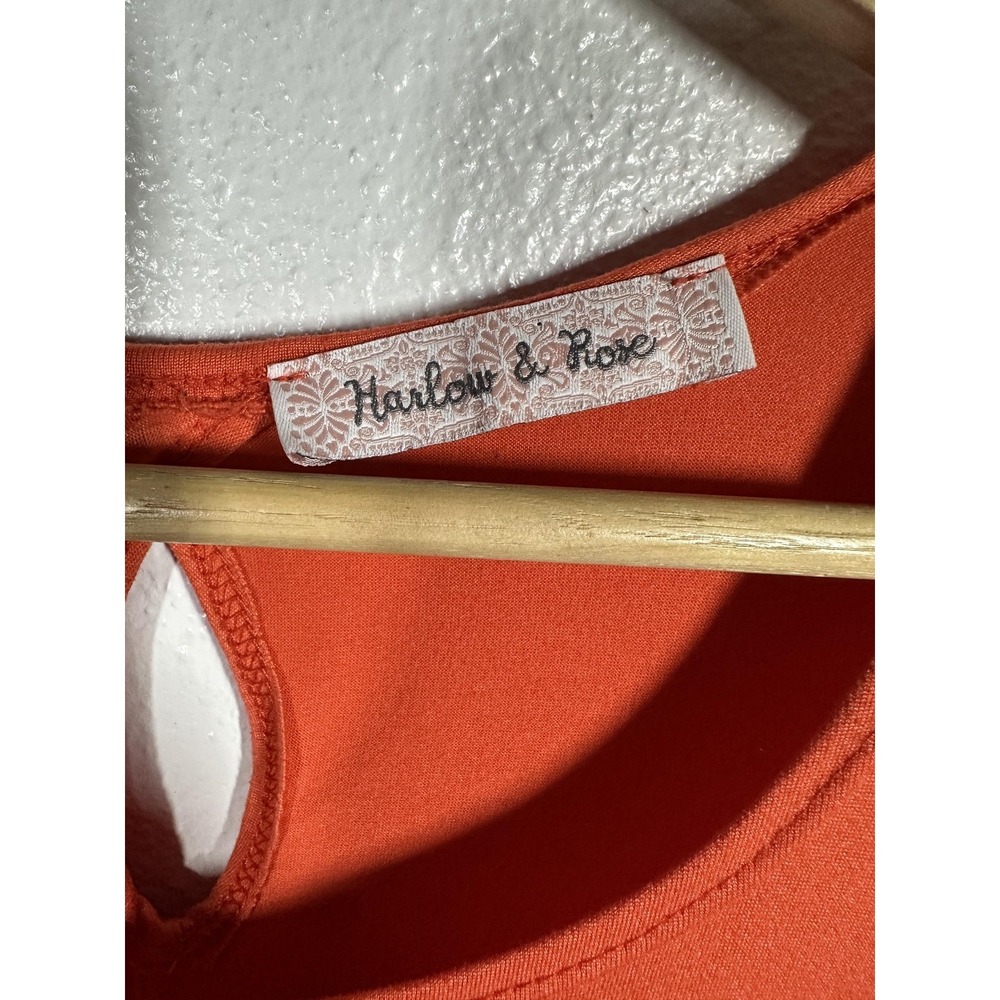 Harlow & Rose Dress Womens Large Orange Sleeveless A-Line Swing Keyhole Back - Picture 3 of 6